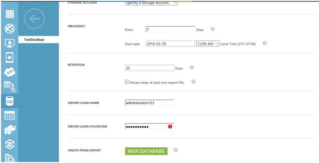 Select retention days